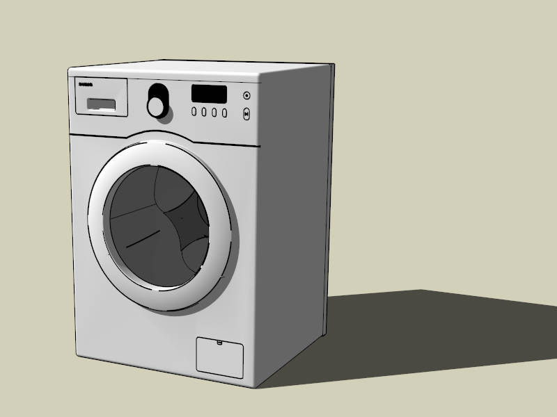 Samsung White Front Load Washing Machine sketchup model preview - SketchupBox