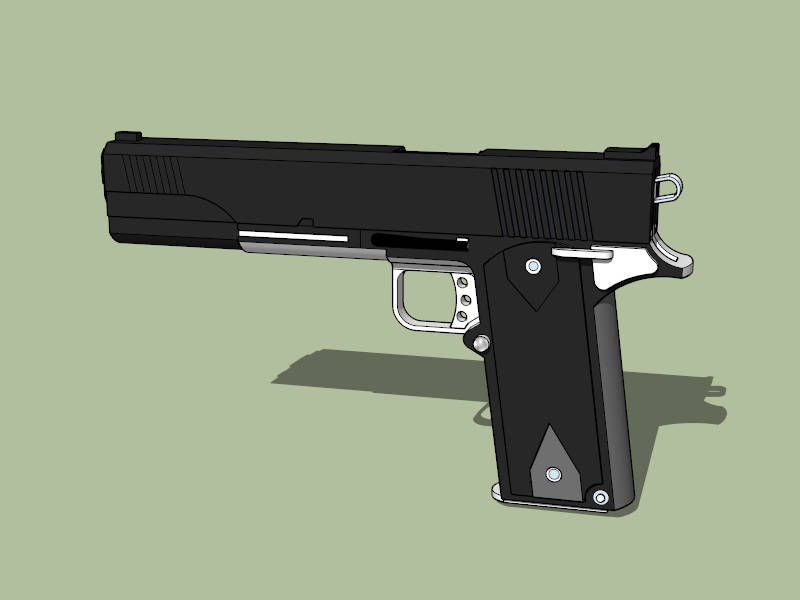 SW1911 Pistol sketchup model preview - SketchupBox