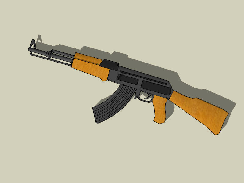 AK-47 Assault Rifle sketchup model preview - SketchupBox