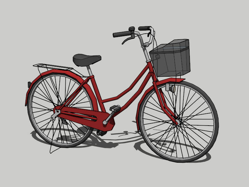 Red City Bicycle sketchup model preview - SketchupBox