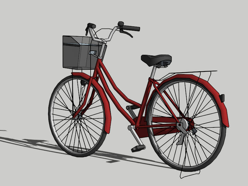 Red City Bicycle sketchup model preview - SketchupBox