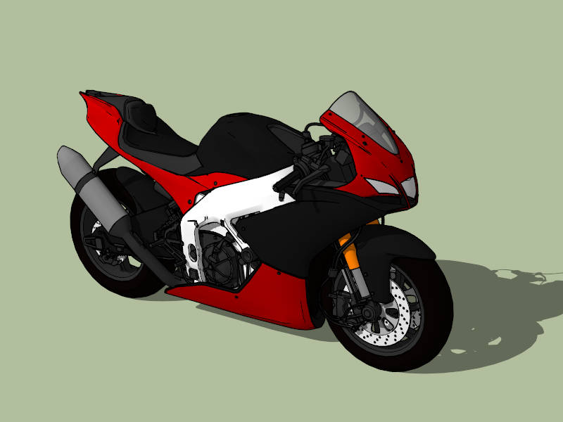 Aprilia RSV4 Sport Bike sketchup model preview - SketchupBox