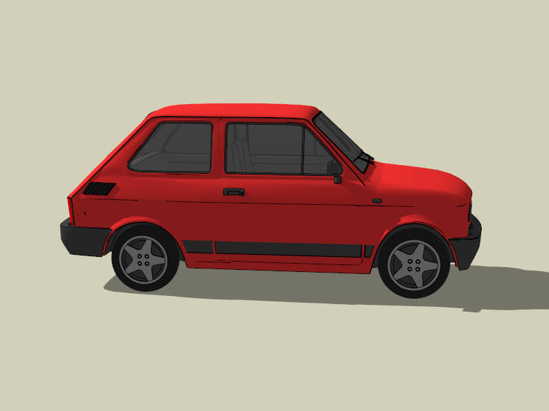 Polski Fiat 126p sketchup model preview - SketchupBox