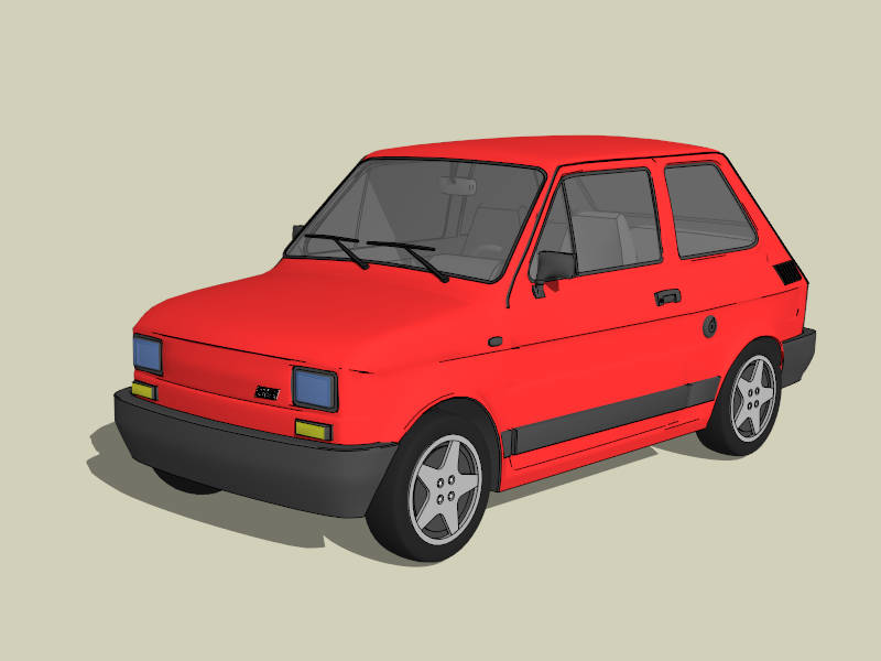 Polski Fiat 126p sketchup model preview - SketchupBox