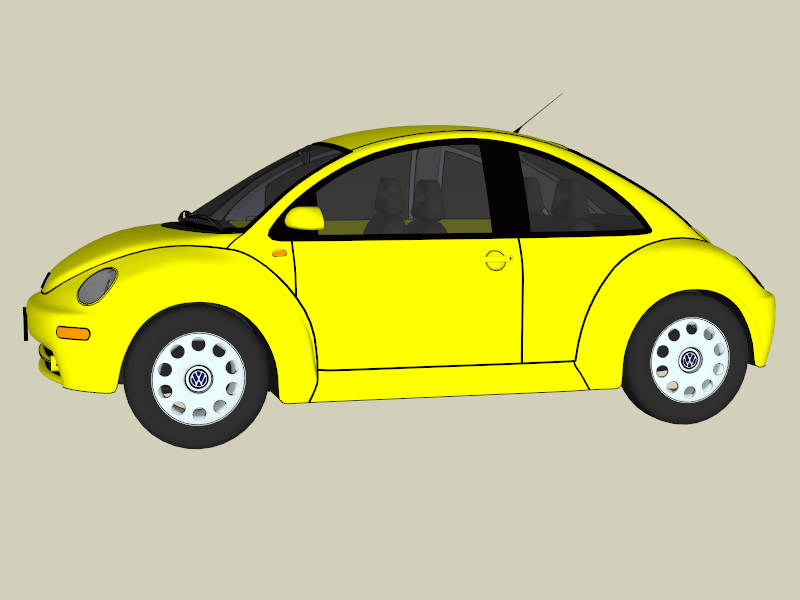 Volkswagen Beetle Yellow sketchup model preview - SketchupBox