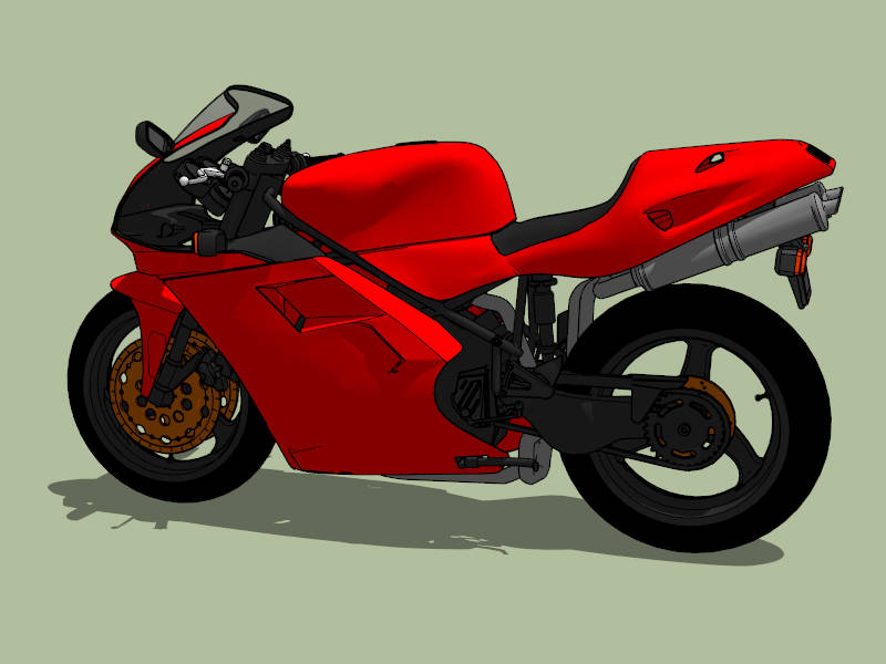 Ducati 916 Sport Bike sketchup model preview - SketchupBox