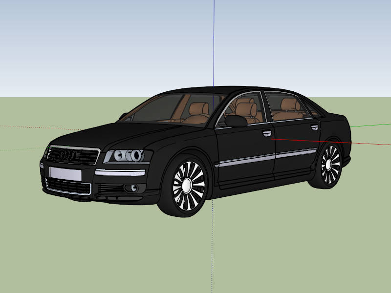 Audi A8 Sedan sketchup model preview - SketchupBox