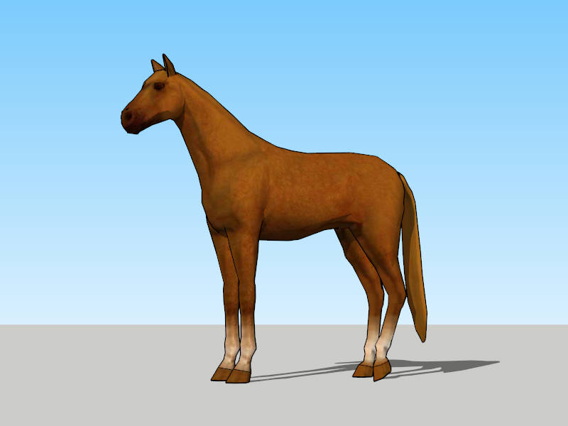 Brown Horse #2 sketchup model preview - SketchupBox