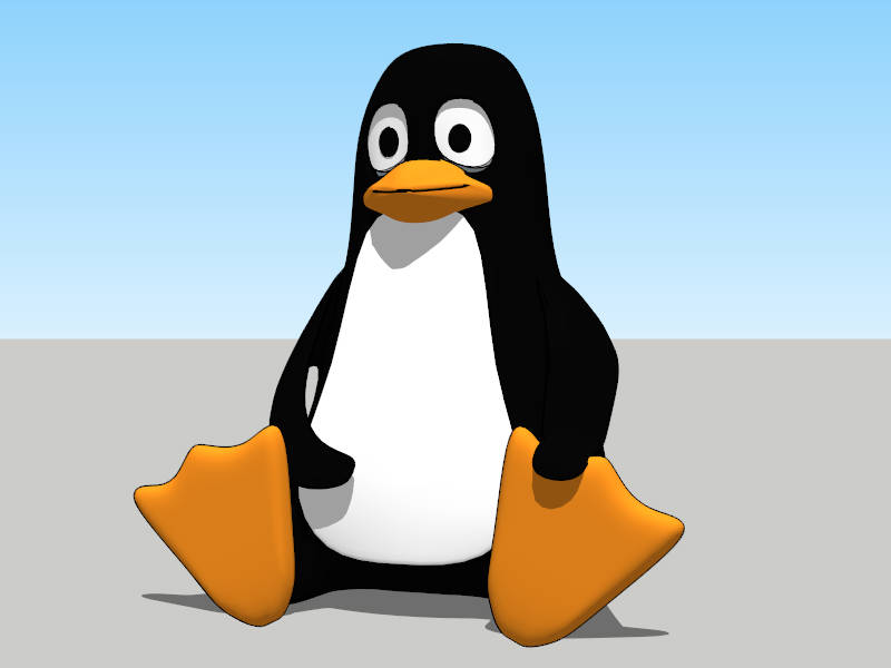 Cartoon Penguin Sitting sketchup model preview - SketchupBox