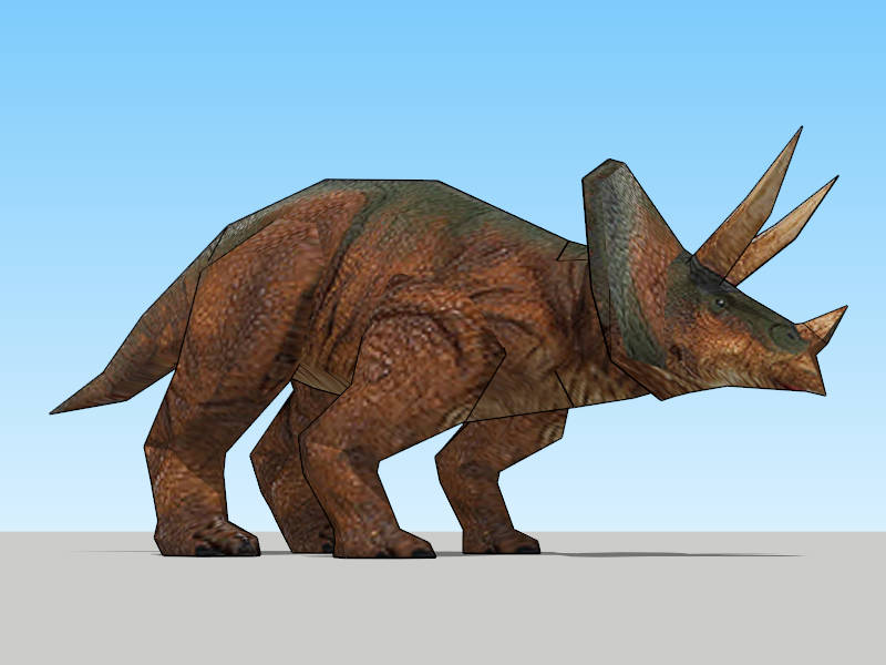 Triceratops Dinosaur sketchup model preview - SketchupBox