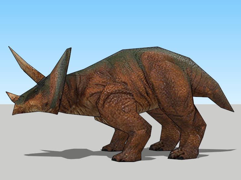 Triceratops Dinosaur sketchup model preview - SketchupBox