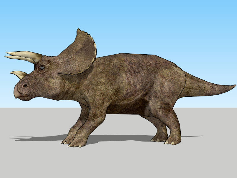 Triceratops Jurassic World sketchup model preview - SketchupBox