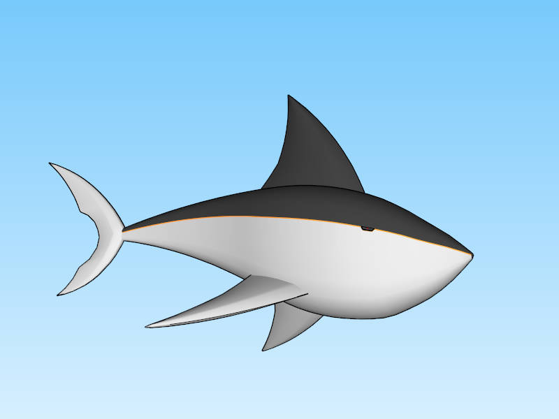 Fat Shark Cartoon sketchup model preview - SketchupBox