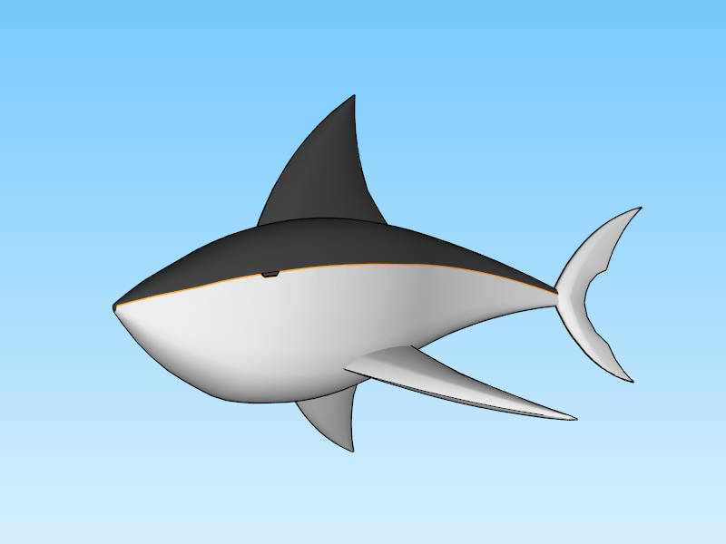 Fat Shark Cartoon sketchup model preview - SketchupBox