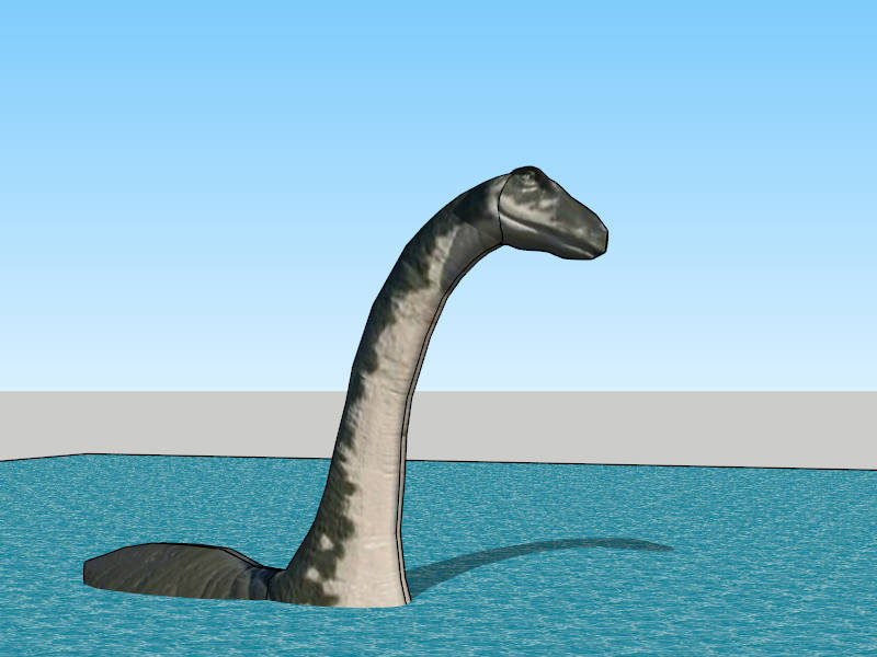 Brachiosaurus Dinosaur in Water sketchup model preview - SketchupBox