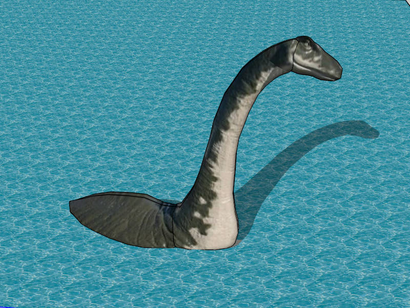 Brachiosaurus Dinosaur in Water sketchup model preview - SketchupBox