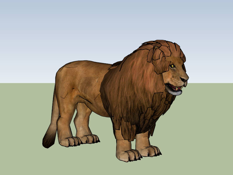 Male Lion sketchup model preview - SketchupBox