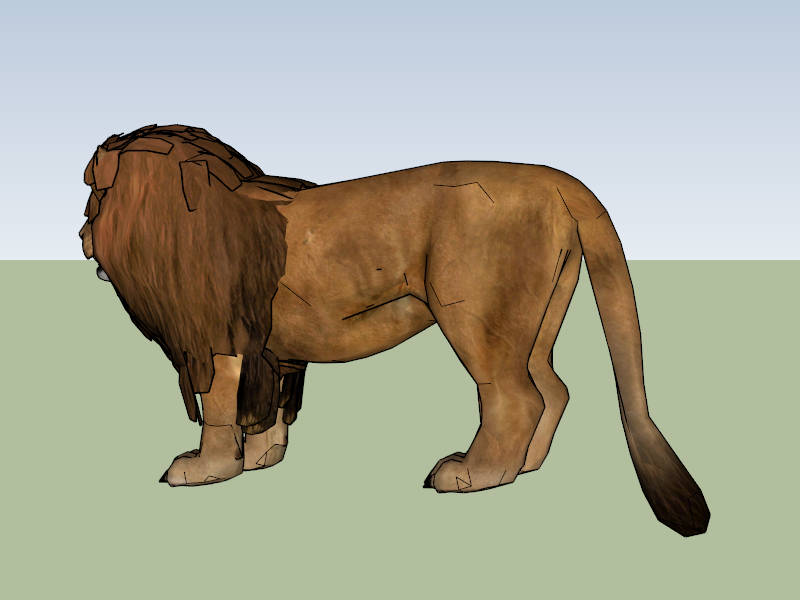 Male Lion sketchup model preview - SketchupBox