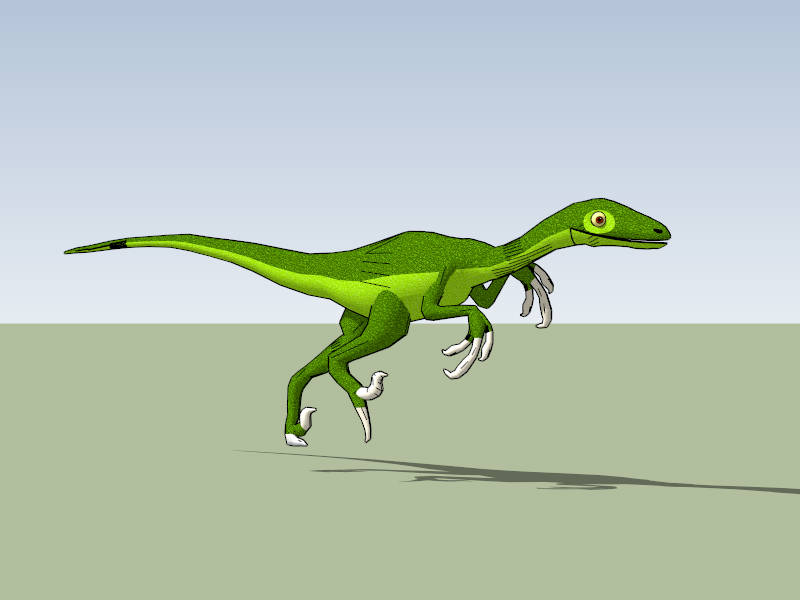 Green Velociraptor Dinosaur sketchup model preview - SketchupBox