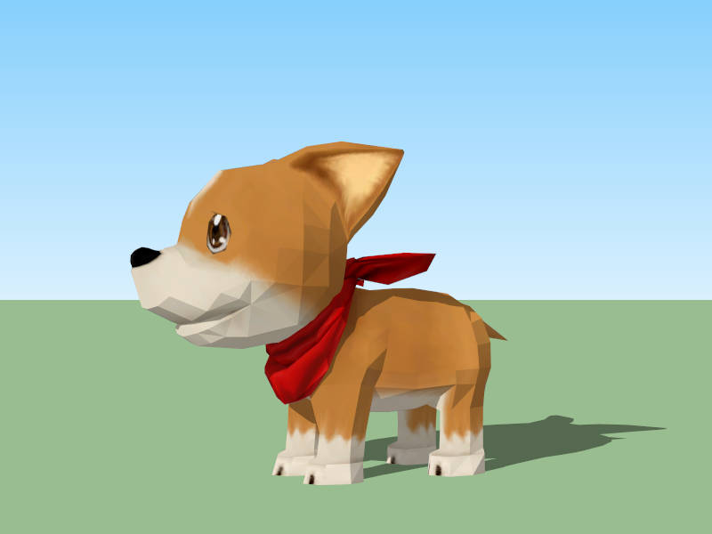 Puppy Dog Cartoon sketchup model preview - SketchupBox