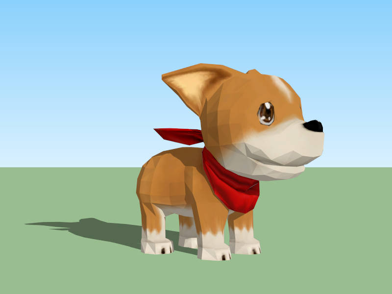 Puppy Dog Cartoon sketchup model preview - SketchupBox