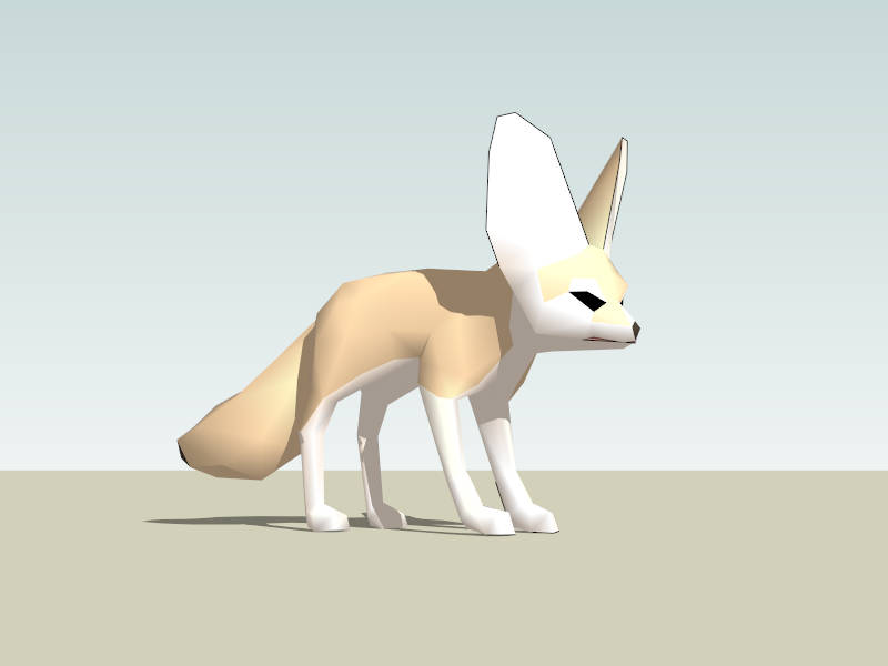 Fennec Fox sketchup model preview - SketchupBox