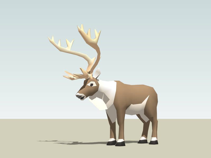 Red Deer Stag sketchup model preview - SketchupBox