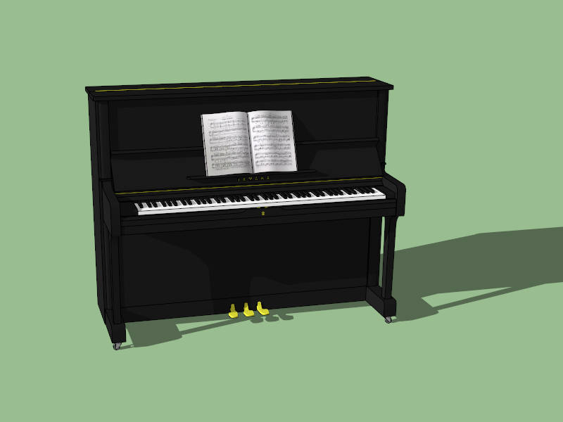 Yamaha Upright Piano sketchup model preview - SketchupBox