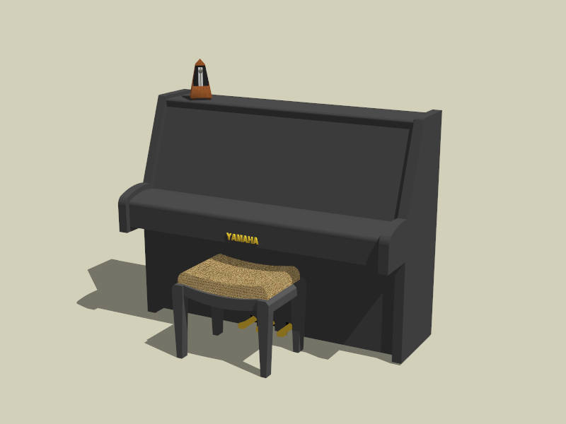 Yamaha Piano & Bench sketchup model preview - SketchupBox