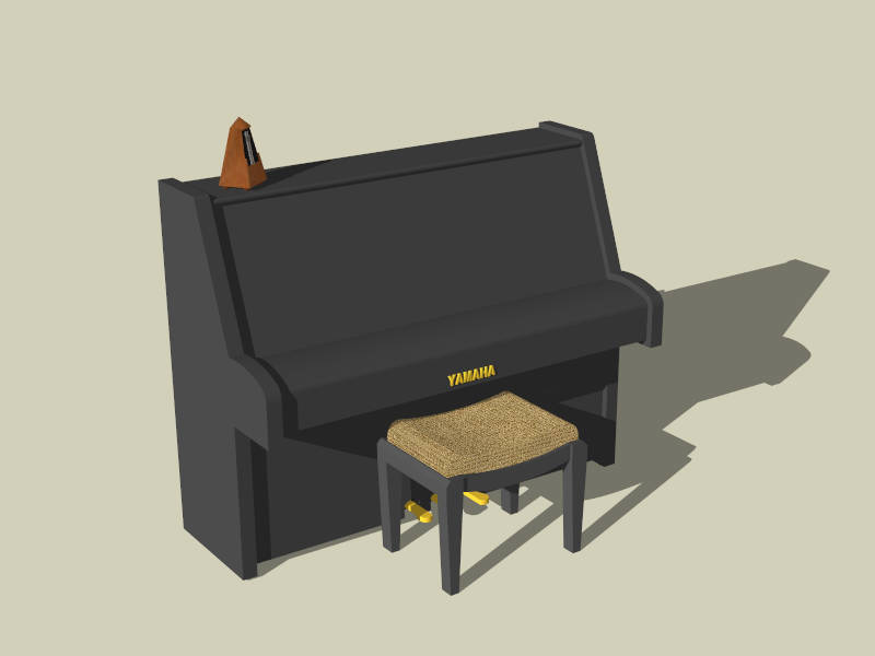 Yamaha Piano & Bench sketchup model preview - SketchupBox