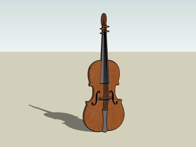 Modern Violin sketchup model preview - SketchupBox