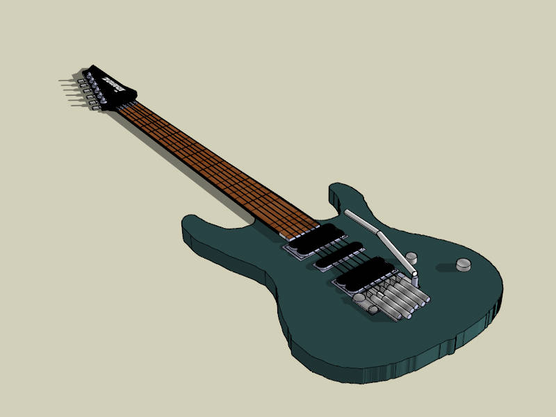 Ibanez Bass Guitar sketchup model preview - SketchupBox