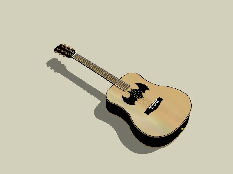 Acoustic Classic Guitar sketchup model preview - SketchupBox