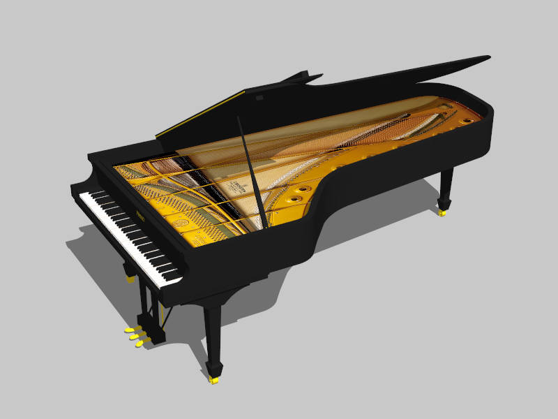 Antique C. Bechstein Grand Piano sketchup model preview - SketchupBox