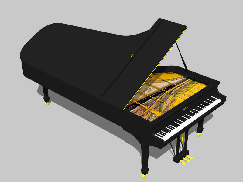 Antique C. Bechstein Grand Piano sketchup model preview - SketchupBox