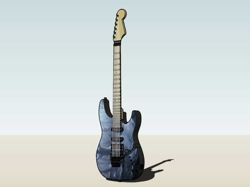 Fender Stratocaster Electric Guitar sketchup model preview - SketchupBox