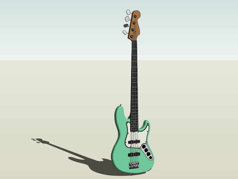 Four String Bass Guitar SketchUp 3D Model .skp File Download - SketchupBox