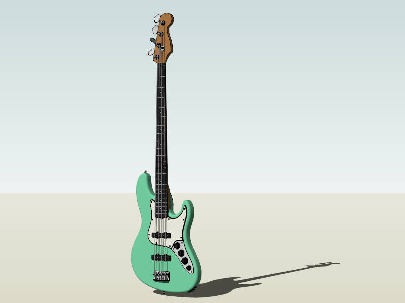 Four String Bass Guitar sketchup model preview - SketchupBox