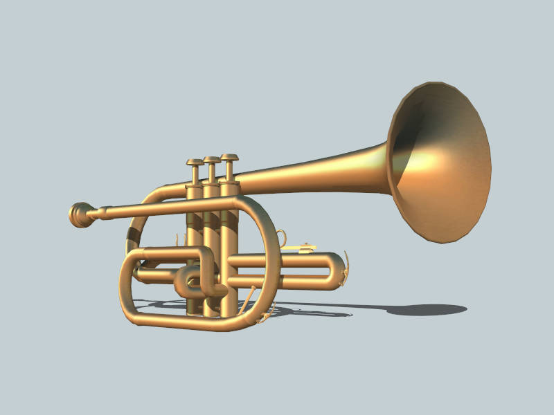 B Flat Trumpet sketchup model preview - SketchupBox