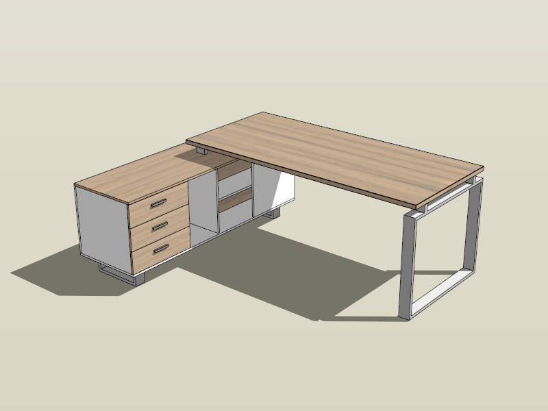 Office Table with Storage sketchup model preview - SketchupBox
