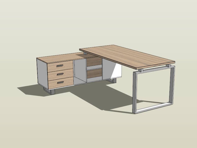 Office Table with Storage sketchup model preview - SketchupBox
