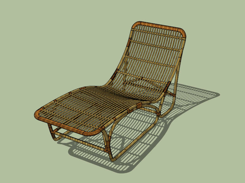 Wicker Garden Sun Lounger sketchup model preview - SketchupBox