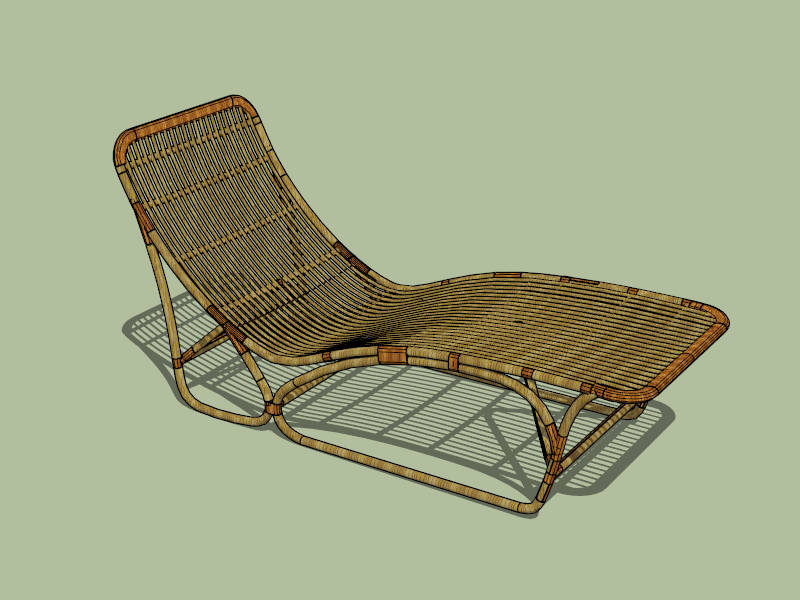 Wicker Garden Sun Lounger sketchup model preview - SketchupBox