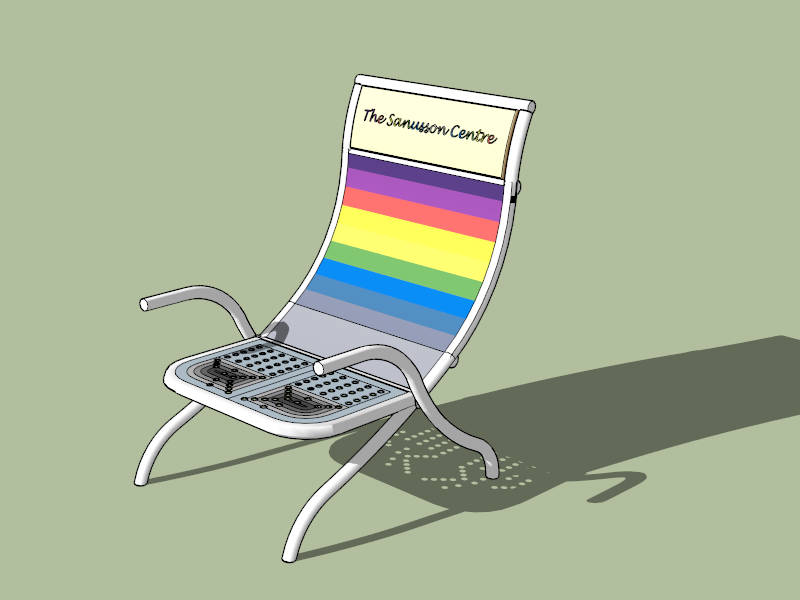 Striped Deck Chair sketchup model preview - SketchupBox