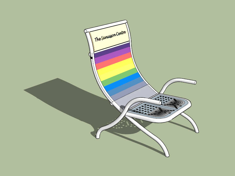 Striped Deck Chair sketchup model preview - SketchupBox