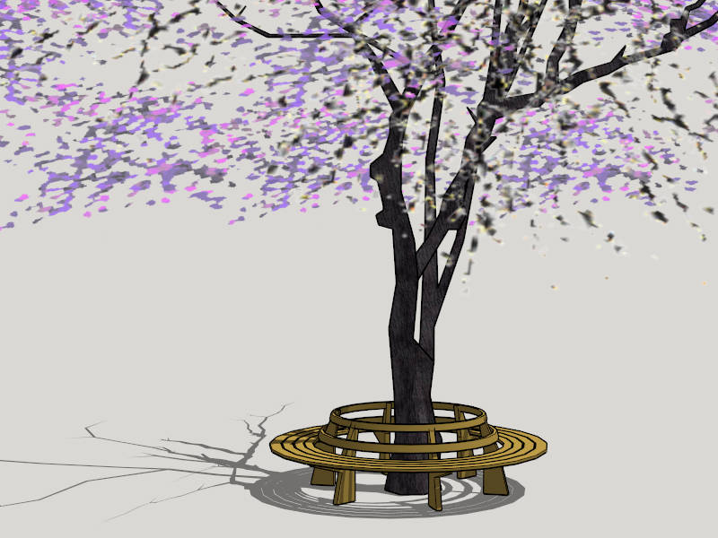 Round Bench Around Tree sketchup model preview - SketchupBox
