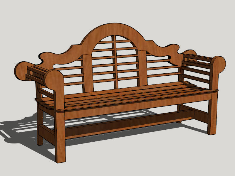 Garden Bench sketchup model preview - SketchupBox