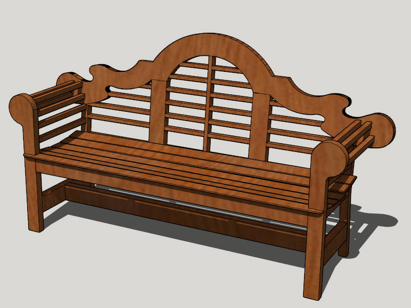 Garden Bench sketchup model preview - SketchupBox