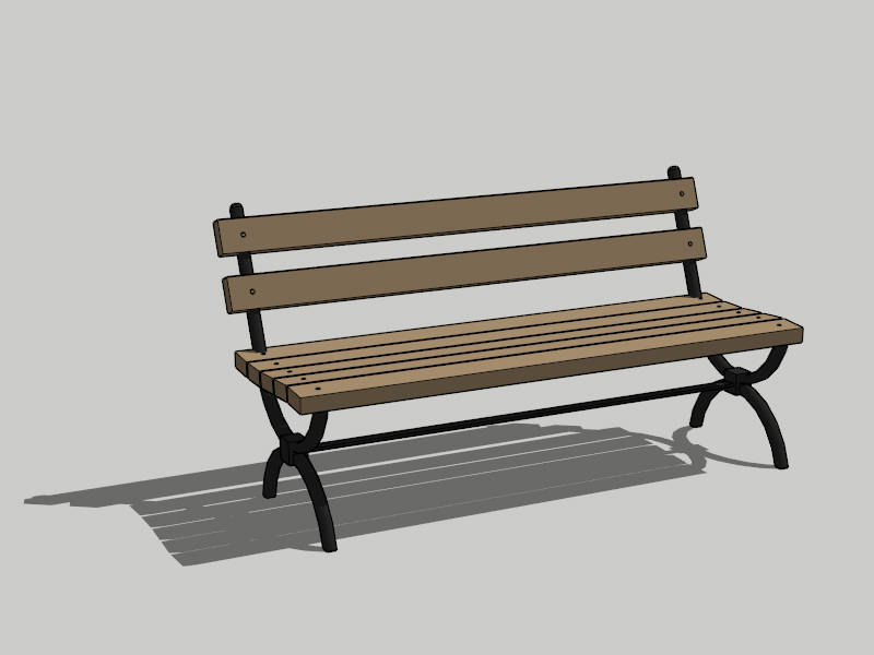 Public Park Bench sketchup model preview - SketchupBox