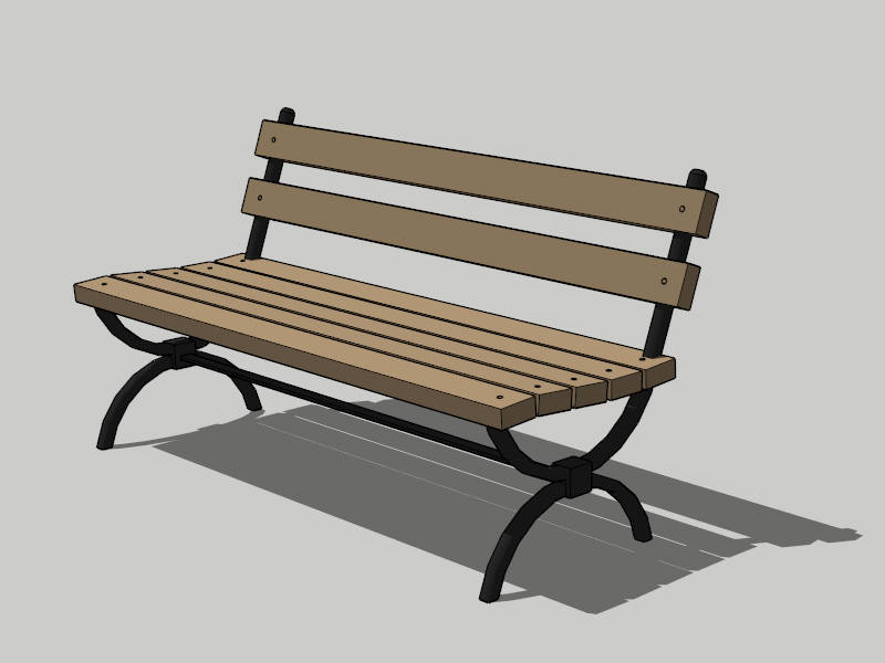 Public Park Bench sketchup model preview - SketchupBox